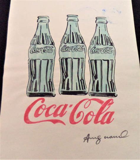 Signed Andy Warhol Coca Cola Soda Painting On Paper