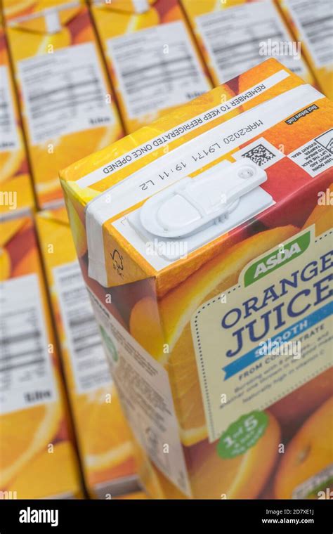 Asda Orange Juice Cartons And Label Showing Pack Construction Details