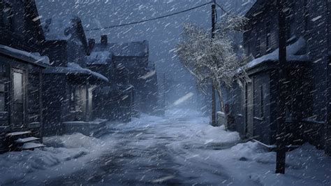 Intense Blizzard Wind Sounds For Sleeping On An Empty Street Heavy