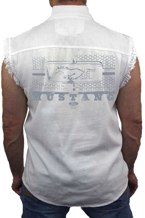 Mens Mechanic Work Shirt Ford Mustang Honeycomb Grille Men Clothing