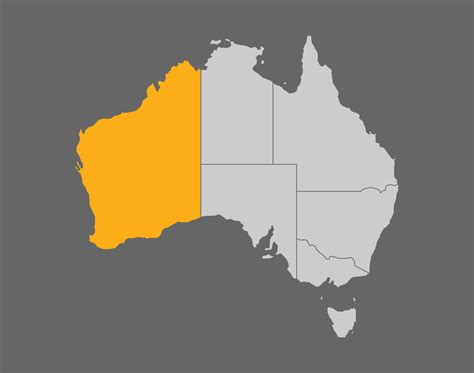 The Australian Map With Western Australia Highlight Vector Art