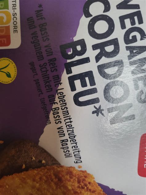 Rewe Beste Wahl Veganes Cordon Bleu Vegan Kalorien Neue Produkte Fddb