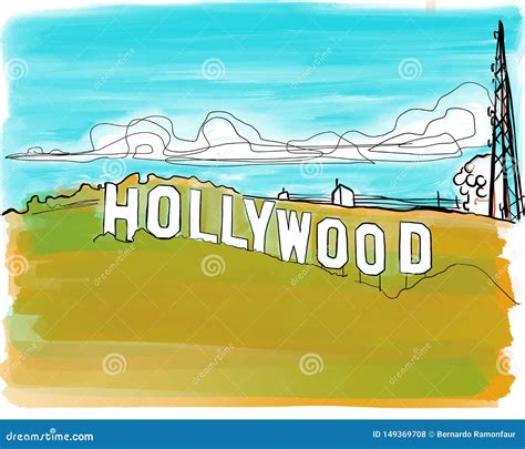 Hollywood Sign Drawing