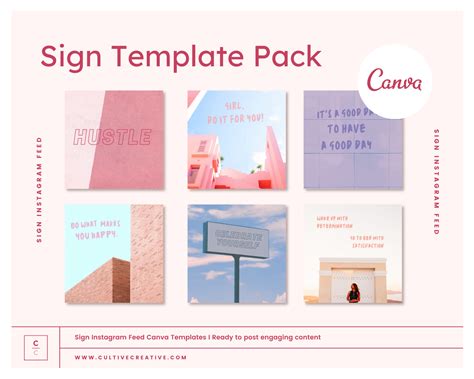 Realistic Sign Canva Template Pack | Social Media Templates ~ Creative ...