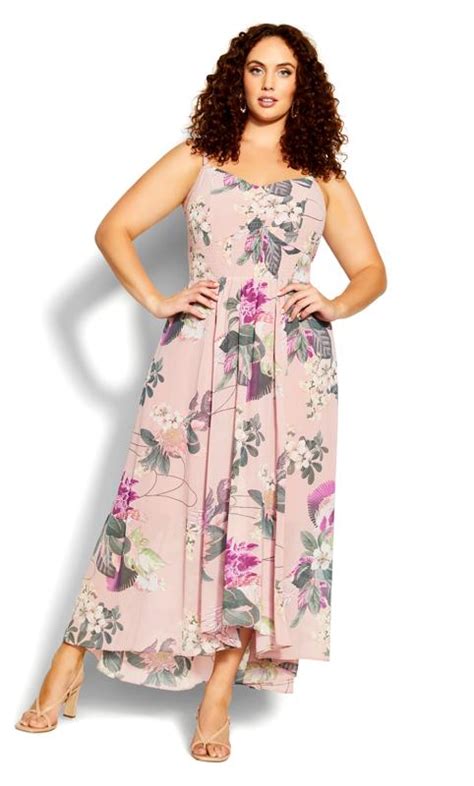 Evans Light Pink Floral Maxi Dress Evans