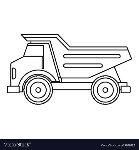 Dump truck icon outline Royalty Free Vector Image