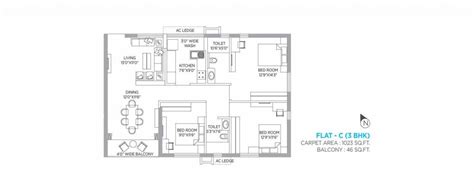 2 And 3 Bhk Apartment Floor Plan In 2021