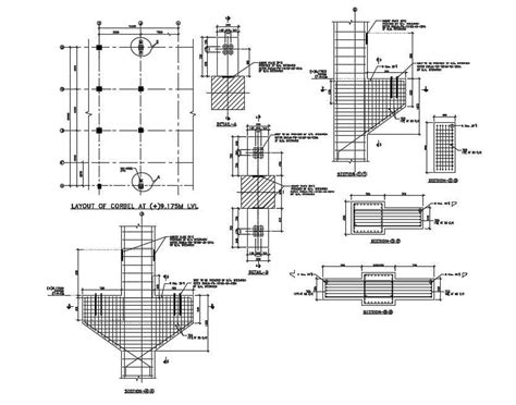 The Layout Of The Corbel Detail Drawing Separated In This Autocad File