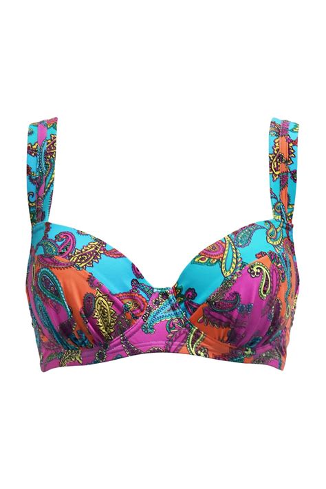 Venice Beach Underwired Lightly Padded Bikini Top In Multi Pour Moi