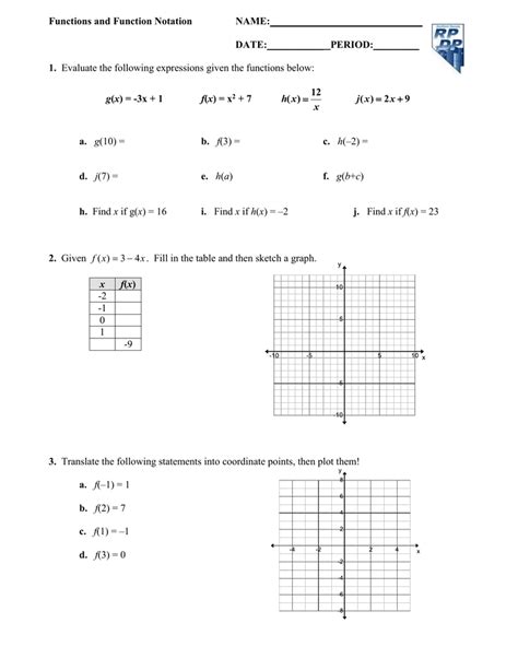 Algebra 1 Function Notation Worksheet 2 Answers Function Worksheets