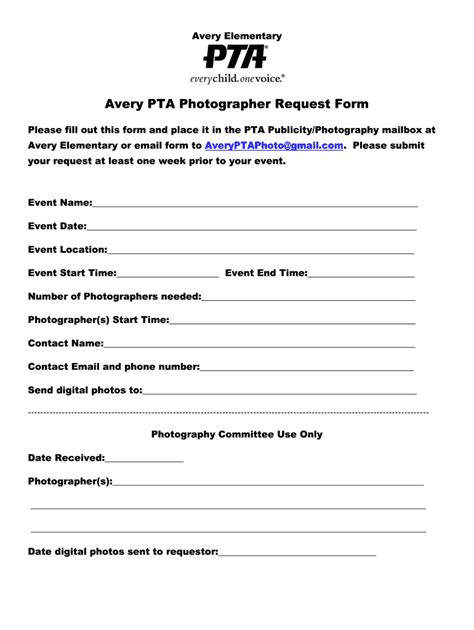 Photography Request Form Fill Online Printable Fillable Blank