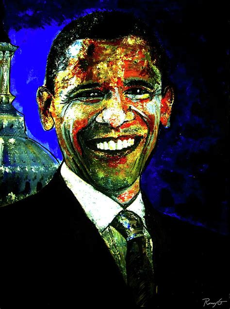 Barack Obama Painting By Romy Galicia