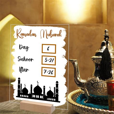 Ramadan Countdown Calendar Eid Mubarak Wooden Ornament 2024 Ramadan