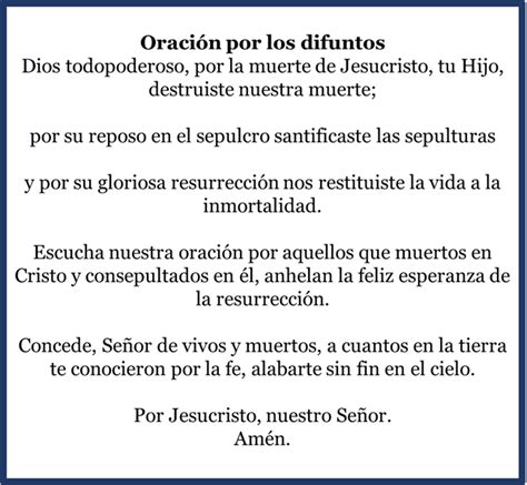 Oraciones Para Difuntos Nuevas Y Originales