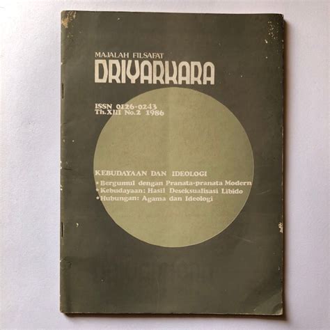 Jual Majalah Filsafat Driyarkara Majalah Driyarkara F Budi Hardiman