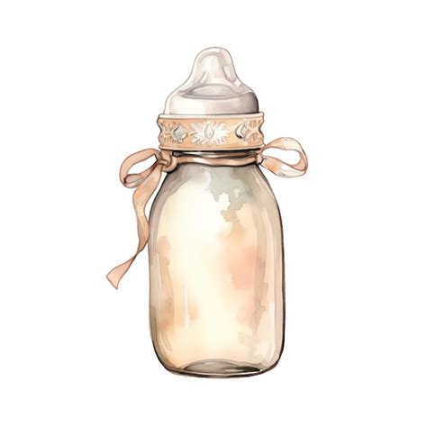 Premium Ai Image Cute Watercolor Baby Bottle Illustration