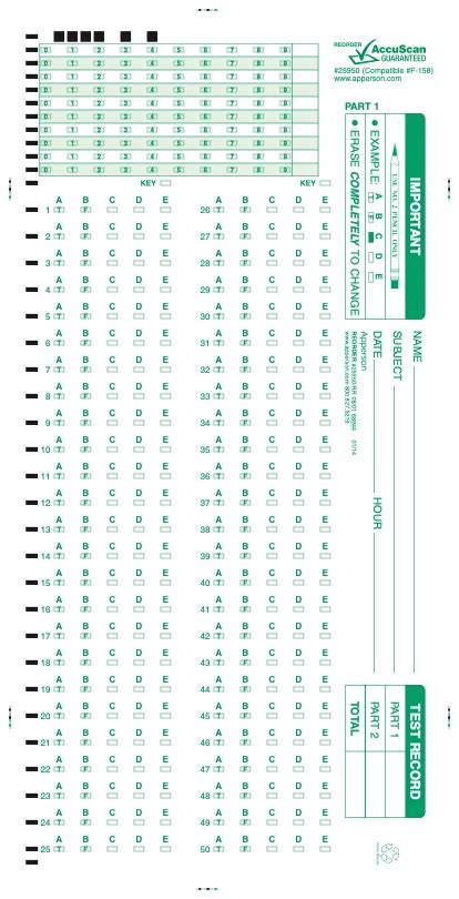 Apperson Forms And Answer Sheets