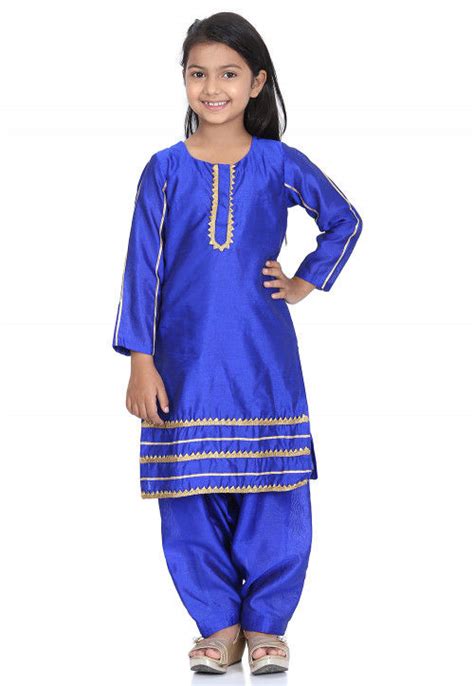 Buy Plain Dupion Silk Punjabi Suit In Royal Blue Online Ufx248 Utsav Fashion