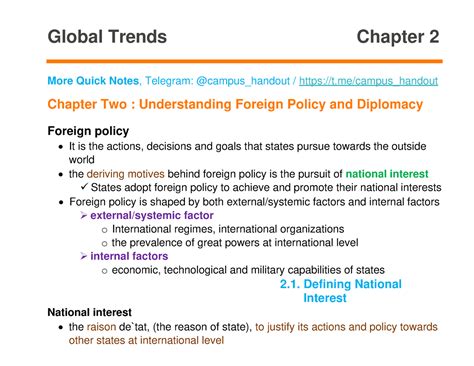 Global Trends Chapter 2 Note Global Trends Chapter 2 More Quick Notes