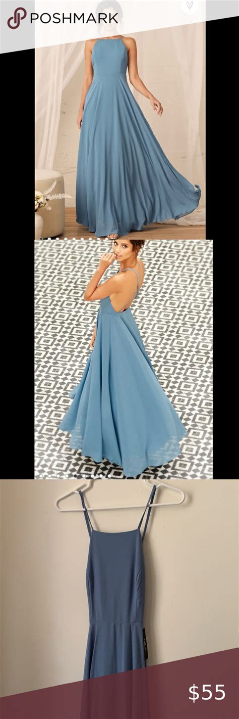 Lulus Mythical Kind Of Love Slate Blue Maxi Dress Maxi Dress Maxi