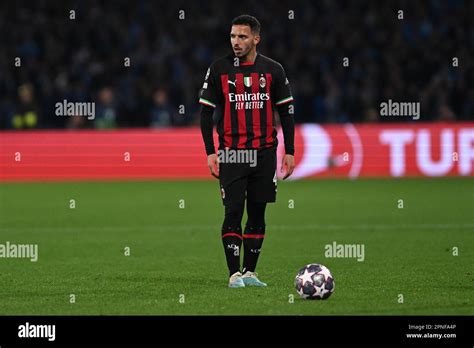 Naples Italy April 2023 Ismaël Bennacer Of Ac Milan During The Uefa