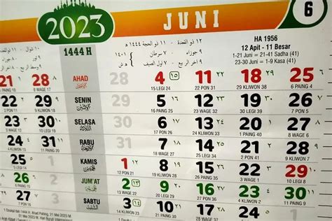 Kalender Jawa Bulan Juni 2023 Lengkap Dengan Informasi Weton Dan Hari Pasaran Cirebon Network