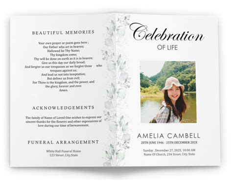 Download Funeral Pamphlet Template For A Beautiful Diy Funeral Brochure