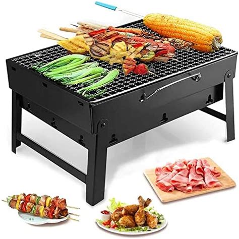 Voyzdx Parrilla de barbacoa Parrilla De Carbón Portátil Plegable