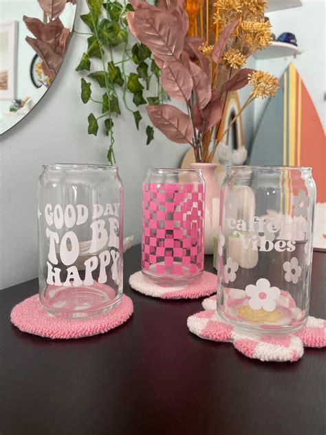 Our Good Day To Be Happy Glass Coffee Cup This Cup Is Handmade With