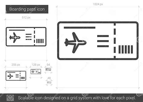 Boarding Pass Line Icon Stock Vector Illustration Of Scalable 94426531