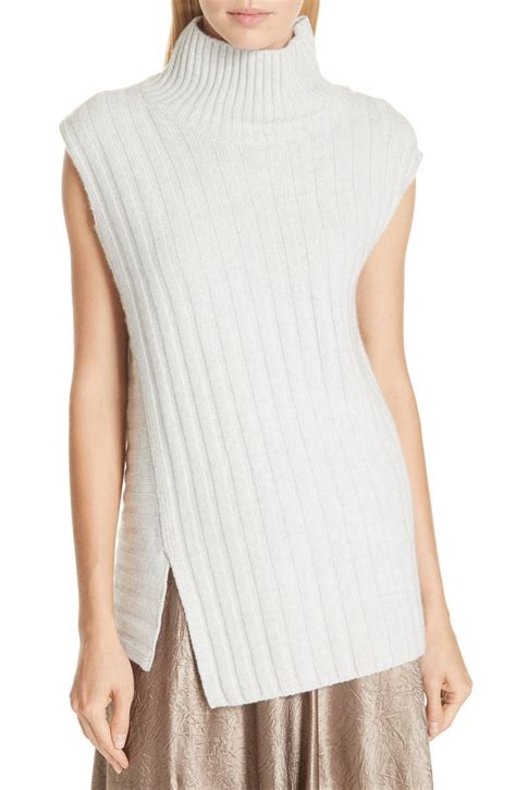 Vince Mixed Rib Wool And Cashmere Sleeveless Sweater Nordstrom