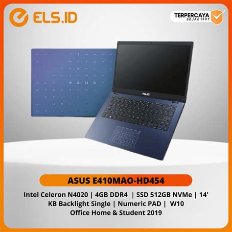 Jual Laptop Asus E410mao Hd454 Intel Celeron N4020 4gb 512gb W10 Ohs