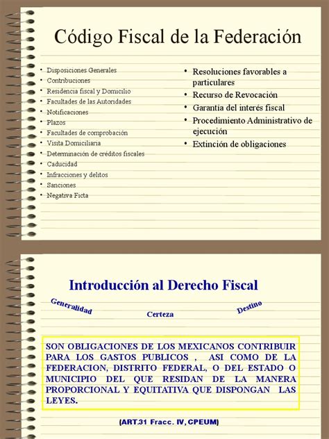 Código Fiscal De La Federación Ley De Fideicomiso Impuestos