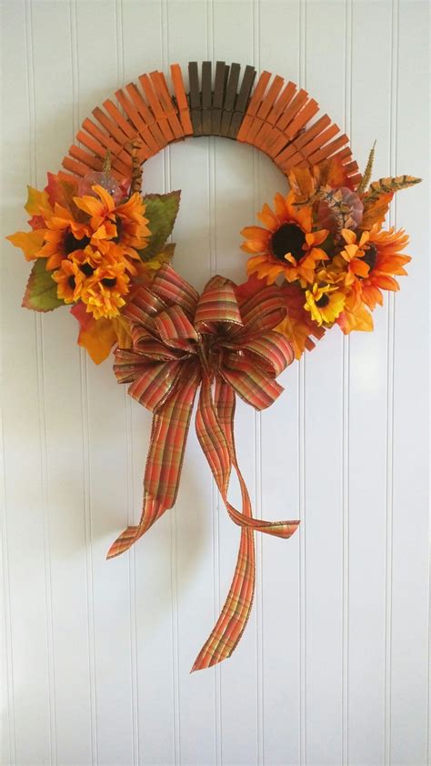 My fall pumpkin clothes pin wreath | Clothes pin wreath, Clothes pin crafts, Fall crafts