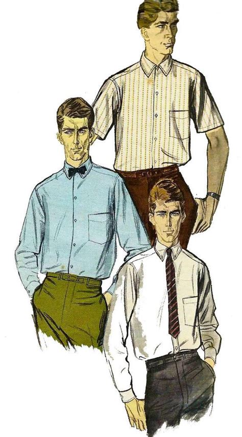 Mens 60s Sewing Pattern Illustration DavenaUnaiza