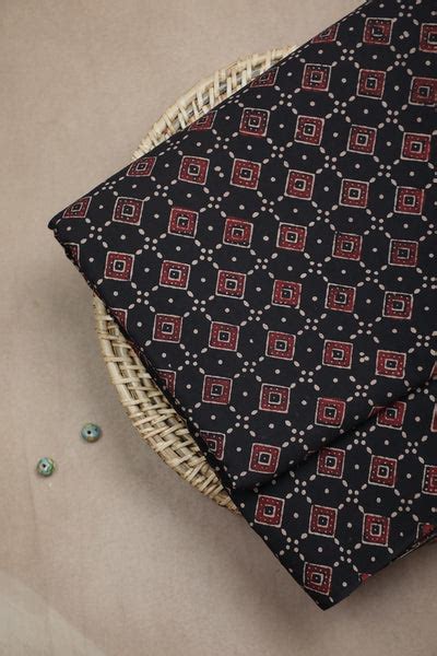 Ajrakh Fabric Buy Ajrak Hand Block Print Fabric Online Matkatus