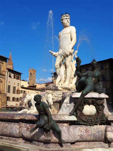 The Fountain Of Neptune Fontana Del Nettuno In Florence Italy