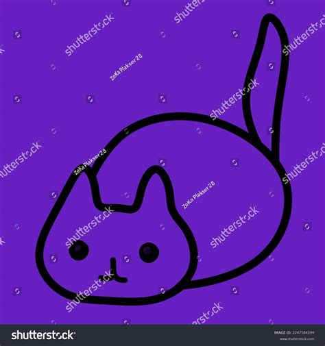 Illustration Minimalism Cat One Line Tattoo Stock Illustration ...