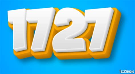 1727 Text Effect and Logo Design Number