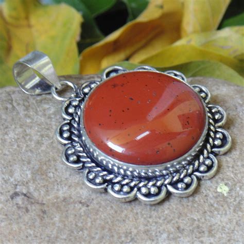 Red Stone Pendant Round Stone Jewelry Designer Pendant