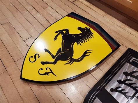 Ferrari Sign Triple Layer 2 Metal Sign Logo Display Etsy