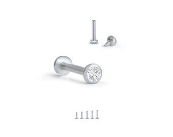 L Surgical Steel Labret Style Nose Monroe Screw Stud Mm Etsy