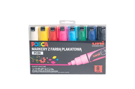 Zestaw markerów POSCA PC 8K 8 sztuk w ETUI OPAKOWANIU POSCA Sklep