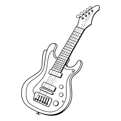 Premium Vector Electric Guitar Hand Drawn Vector Illustration In