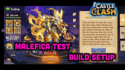 Castle Clash New Dragon Malefica Test Build SetUp Rồng Tàn Độc Rồng