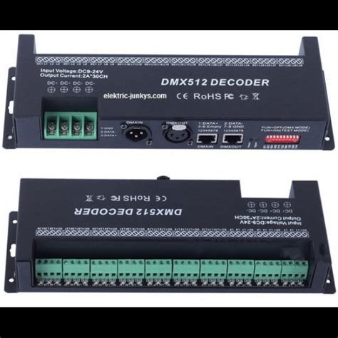 DMX512 Decoder For LED Strips 30 Channels DMX RGB Controller