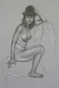 Nude With Hat 1 Drawing By Donelli DiMaria Fine Art America