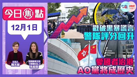 【幫港出聲與hkg報聯合製作‧今日焦點】 戳破黑暴謊言 警隊評分回升 愛國者治港 Ao黨將成歷史