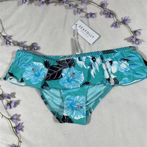 Nwt Seafolly Us Tropical Vacay Skirted Hipster Bikini Bottom