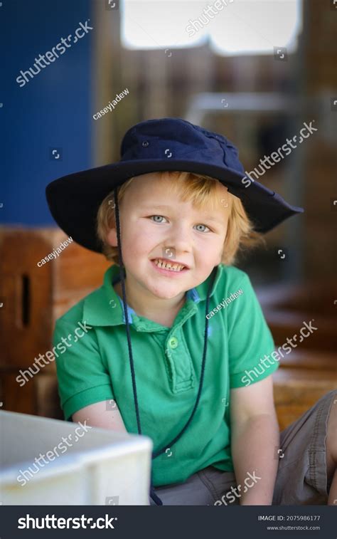 Blonde Preschool Boy Smiling Posing Kindy Stock Photo 2075986177